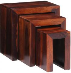 Woodsworth La Paz Sheesham Wood Set Of Tables in Colonial Maple Finish