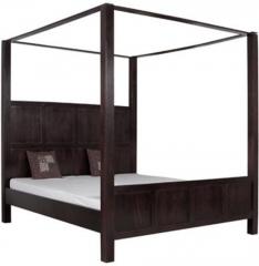 Woodsworth La Paz Solid Wood King Size Poster Bed in Espresso Walnut Finish