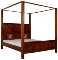 Woodsworth La Paz Solid Wood King Size Poster Bed in Honey Oak Finish