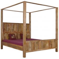 Woodsworth La Paz Solid Wood King Sized Poster Bed in Natural Finish