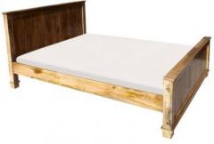 Woodsworth Leon Solid Wood Queen Size Bed in Natural Mango Wood Finish