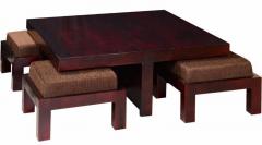 Woodsworth Lima Coffee Table Set in Passion Mahogany Finish