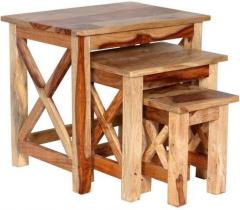 Woodsworth Malaga Set Of Tables in Natural Sheesham Finish