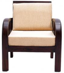 Woodsworth Mariana Teak Wood Single Seater Sofa in Fresh Walnut Finish