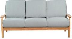 Woodsworth Marisa Grey Three Seater Sofa in Teak Oak Finish