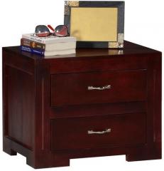 Woodsworth Montevideo Solid Wood Bed Side Table in Passion Mahogany Finish