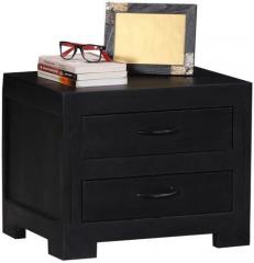 Woodsworth Montevideo Solid Wood Bedside Table in Espresso Walnut Finish