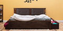 Woodsworth Morton King Bed with Storage in Provincial Teak Finish