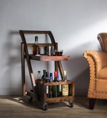 Woodsworth Mosby Bar Trolley in Provincial Teak Finish