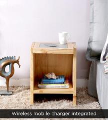 Woodsworth Nexo Wireless Charging End Table in Natural Finish