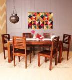 Woodsworth Oregon Six Seater Dining Set In Provincial Teak Finish