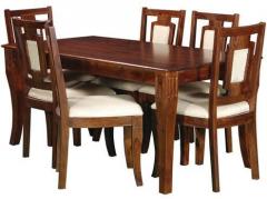 Woodsworth Oritz Six Seater Dining Set in Provincial Teak Finish