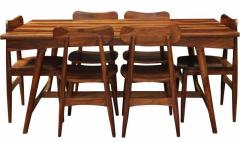 Woodsworth Paloma Solid Wood Six Seater Dining Set in Provincial Teak Finish