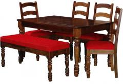 Woodsworth Pessoa Six Seater Dining Set in Provincial Teak Finish