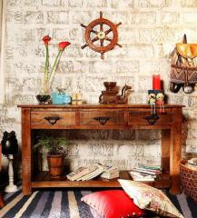 Woodsworth Prescott Solid Wood Console Table in Provincial Teak Finish