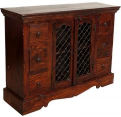 Woodsworth Puhar Elegant Jali Inspired Sideboard in Provincial Teak Finish