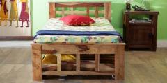 Woodsworth Raliegh Single Bed in Natural Sheesham Finish