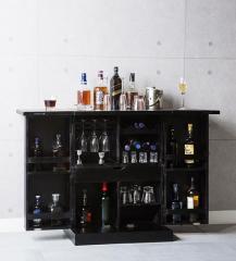 Woodsworth Reno Wooden Bar Cabinet in Espresso Walnut Finish