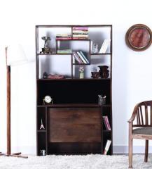 Woodsworth Richmond Book Shelf with Collapsible Desk in Provincial Teak Finish