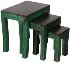 Woodsworth Rio Set Of Tables in Green Oak Finish