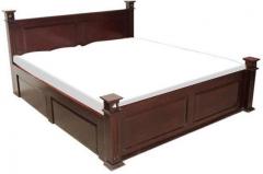 Woodsworth Saffron Aristocratic King Size Bed with Storage in Passion Mahogany Finish