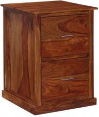 Woodsworth Salvador Pedestal Cabinet in Provincial Teak Finish