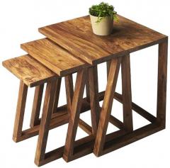 Woodsworth San Jose Set Of Tables in Provincial Teak Finish