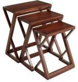 Woodsworth San Jose Solid Wood Set Of Tables In Provincial Teak Finish