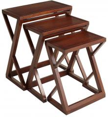 Woodsworth San Jose Solid Wood Set Of Tables in Provincial Teak Finish