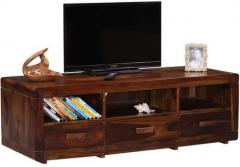 Woodsworth San Juan Solid Wood Entertainment Unit in Provincial Teak Finish