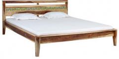 Woodsworth San Juan Solid Wood King Size Bed in Natural Sheesham Finish