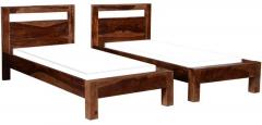 Woodsworth San Juan Solid Wood Twin Single Beds in Provincial Teak Finish