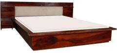 Woodsworth Santa Ana Solid Wood Queen Size Bed with Bed Side Tables in Honey Oak Finish