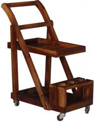 Woodsworth Santa Fe Bar Trolley in Provincial Teak Finish