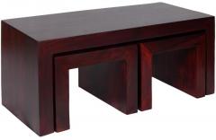 Woodsworth Santiago Coffee Table Set in Passion Mahogany Finish