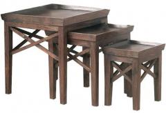 Woodsworth Santiago Set Of Tables in Medium Brown Finish