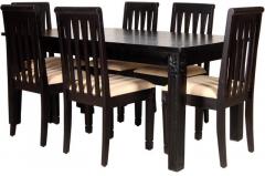 Woodsworth Six Seater Solid Wood Dining Set in Espresso Walnut Finish