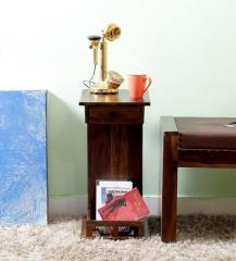 Woodsworth Tacoma Magazine Rack cum Table in Provincial Teak Finish