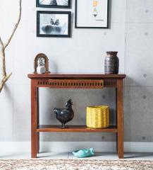 Woodsworth Tacoma Solid Wood Console Table in Honey Oak Finish