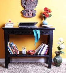 Woodsworth Tacoma Solid Wood Console Tables in Espresso Walnut Finish