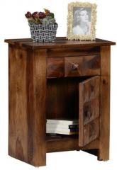 Woodsworth Valencia Solid Wood Bedside Table in Provincial Teak Finish