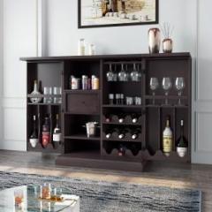 Wopno Furniture Sheesham Wood Bar Cabinet | Rack Hard and Soft Drinks Storage Solid Wood Bar Cabinet