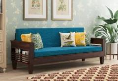 Worldwood 3 seater sofa Wooden Solid Sheesham Wood Sofa Set with Cushions 3 Seater Double Solid Wood Fold Out Sofa Cum Bed