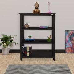 Wudniture Solid Wood Book Case With 3 Open Self Storage For Home & Office | Solid Wood Open Book Shelf