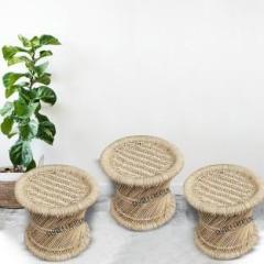 Yashika Creation handmade Bamboo Stool Mudda/modha/muddi /set of 3 Outdoor & Cafeteria Stool