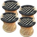 Yashika Creation Handmade Eco Friendly Bamboo mudda Muddi cane Set of 4 Outdoor & Cafeteria Stool