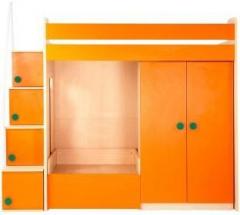 Yipi Flexi Bunk Bed With 3feet Sofa cumbed With Storage & Wardrobe In Orange by Yipi Engineered Wood Bunk Bed