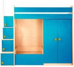 Yipi Flexi Bunk Bed With 3feet Sofa cumbed With Storage & Wardrobe In Sky Blueby Yipi Engineered Wood Bunk Bed