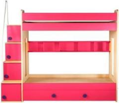 Yipi Flexi Bunk Bed With Bottom Bed & Trundle bed In Pink by Yipi Engineered Wood Bunk Bed