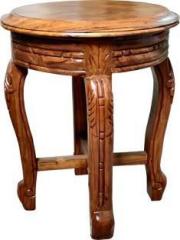 Zara Handicraft Wooden Designer Hand Carved Side Table, Brown, Honey Finish Solid Wood End Table